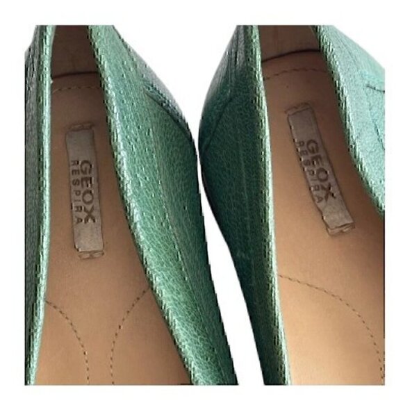 Geox Women's Green Leather Loafer size 37 1/2 - Picture 9 of 12